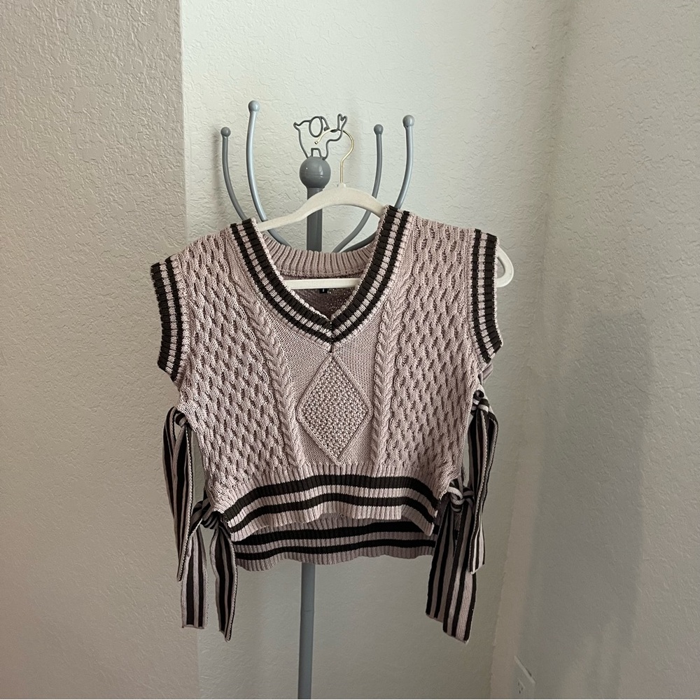 Tan Vest with Side Ties